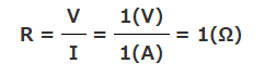 R=V/I=1(V)/I(A)=1(Ω)