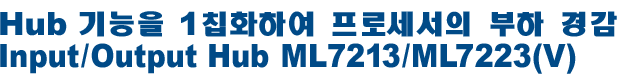 Hub 기능을 1칩화하여 프로세서의 부하 경감 Input/Output Hub ML7213/ML7223(V)