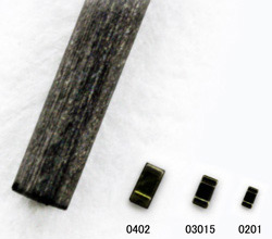 Resistors: Relative 사이즈 vs. a 0.5mm lead for a mechanical pencil